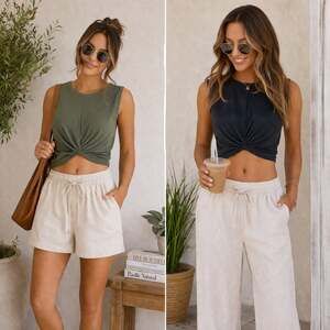 Bundle of 2 Spiritual Gangster Maci Seamless Twist Front Tank Top